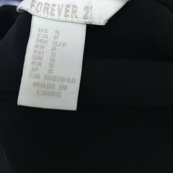 FOREVER 21 Black Peasant Tunic Top Tassels Blouse - Picture 7 of 7